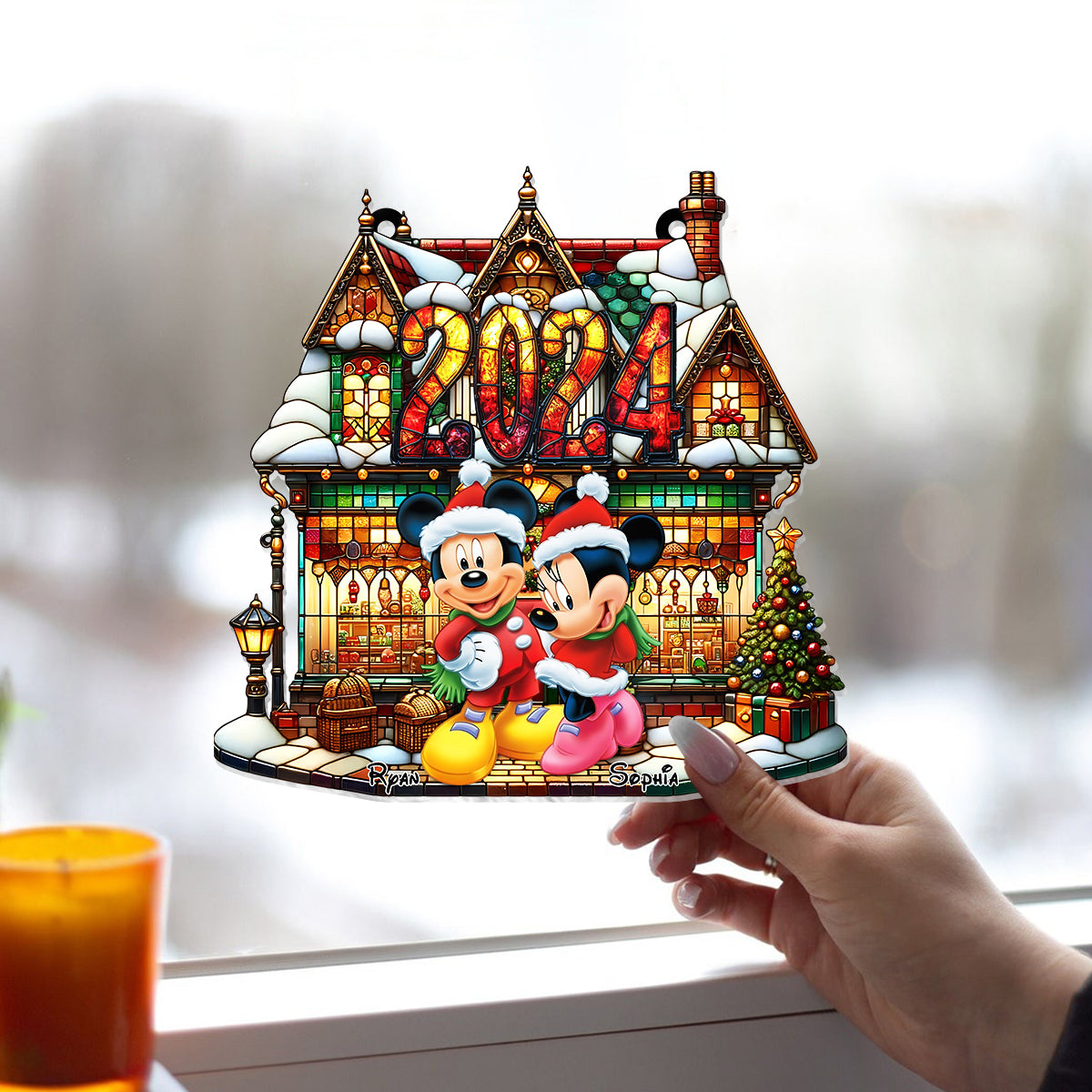 All I Want For Christmas Is You - Personalized Mouse Window Hanging Suncatcher Ornament