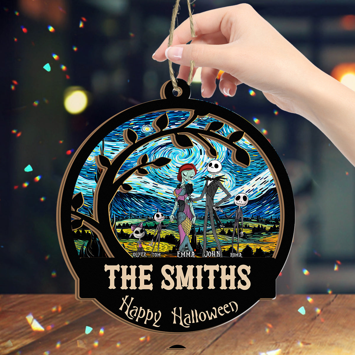 Nightmares Starry Night - Personalized Nightmare 2 Layered Window Hanging Suncatcher