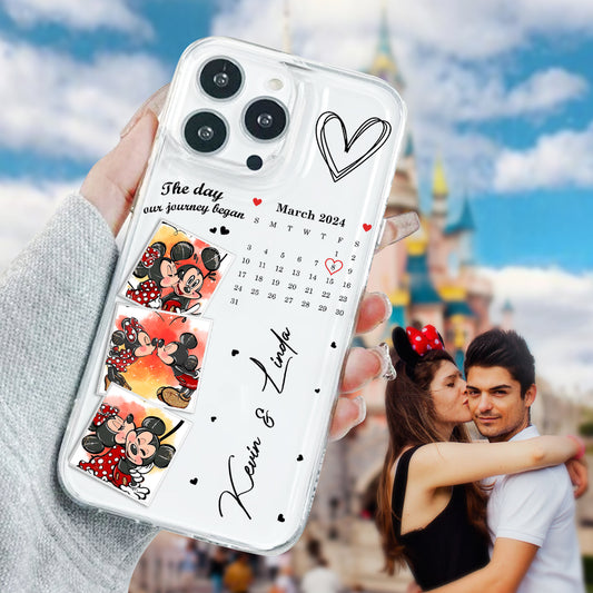 The Day Our Journey Began Mouse Ears Calendar Custom - Personalized Mouse Clear Phone Case