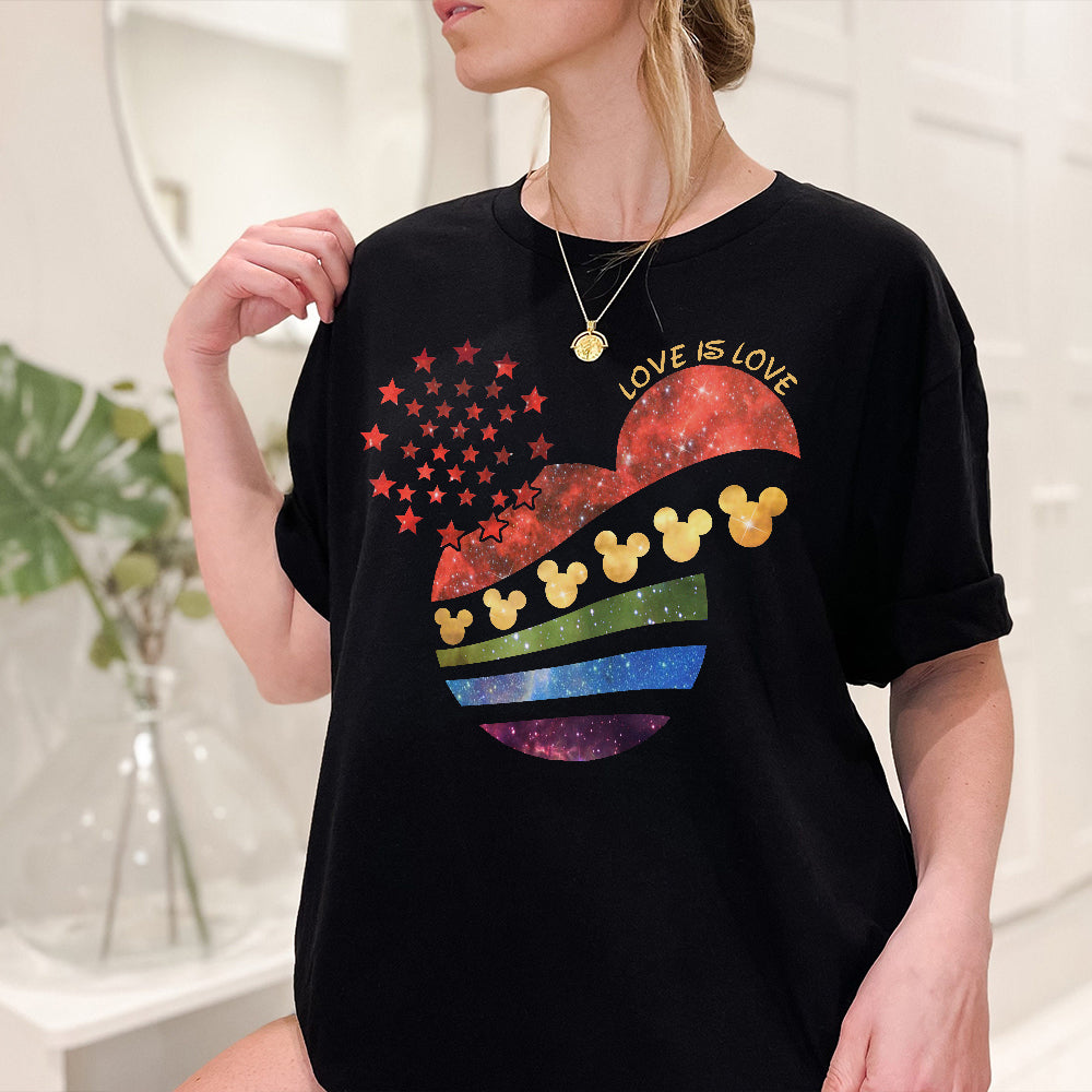 Mouse Head Galaxy Rainbow - LGBT Support T-shirt And Hoodie