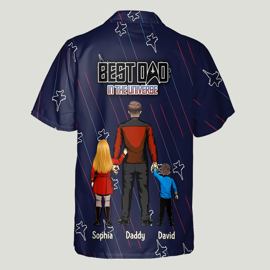 Best Dad In The Universe - Personalized Top Gun Hawaiian Shirt