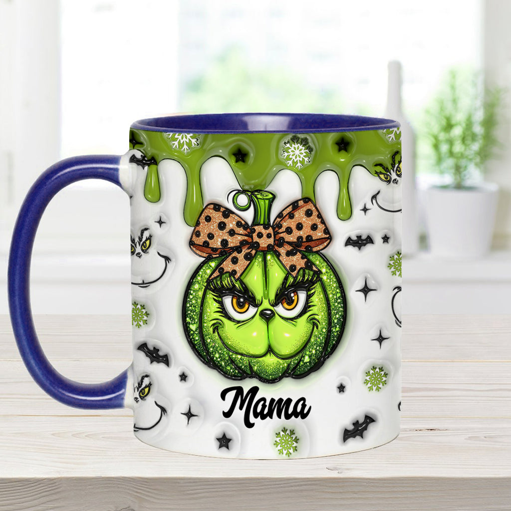Grinchy Mama/Grandma - Personalized Grandma Accent Mug