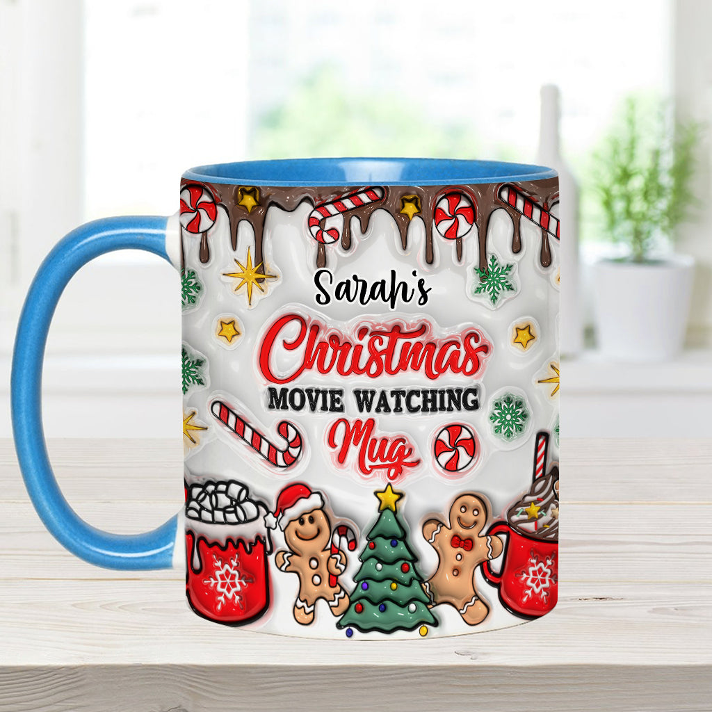 Christmas Movie Watching Mug - Personalized Accent Mug