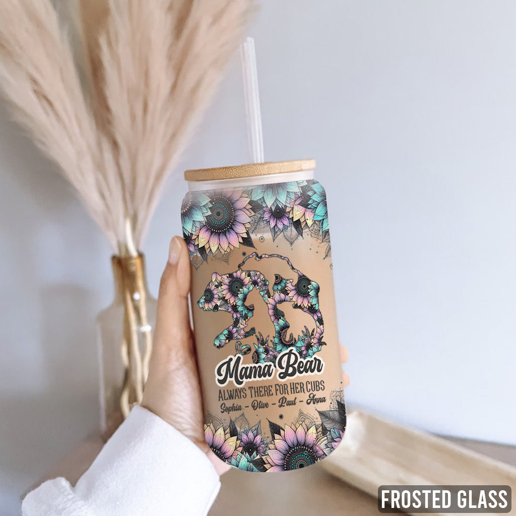 Mama Bear Always There For Her Cubs - Personalized Mother Can Glass