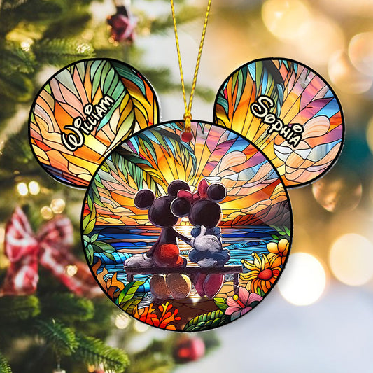 Romantic Mouse Couple - Personalized Mouse Ornament