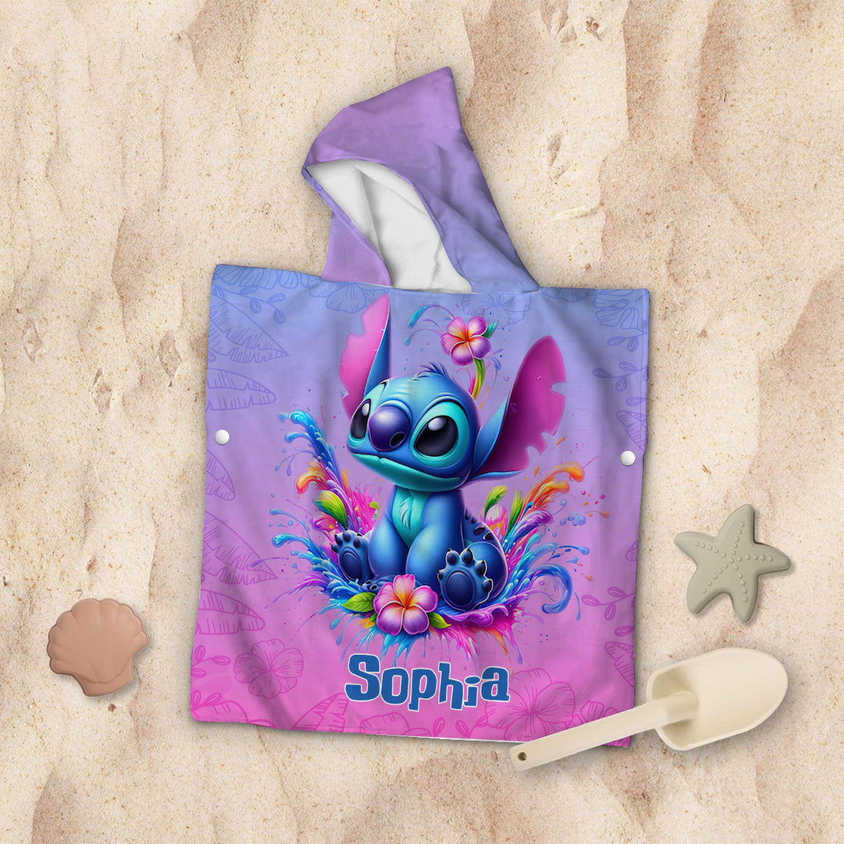 Blue Ohana - Personalized Ohana Kid Hooded Towel Poncho