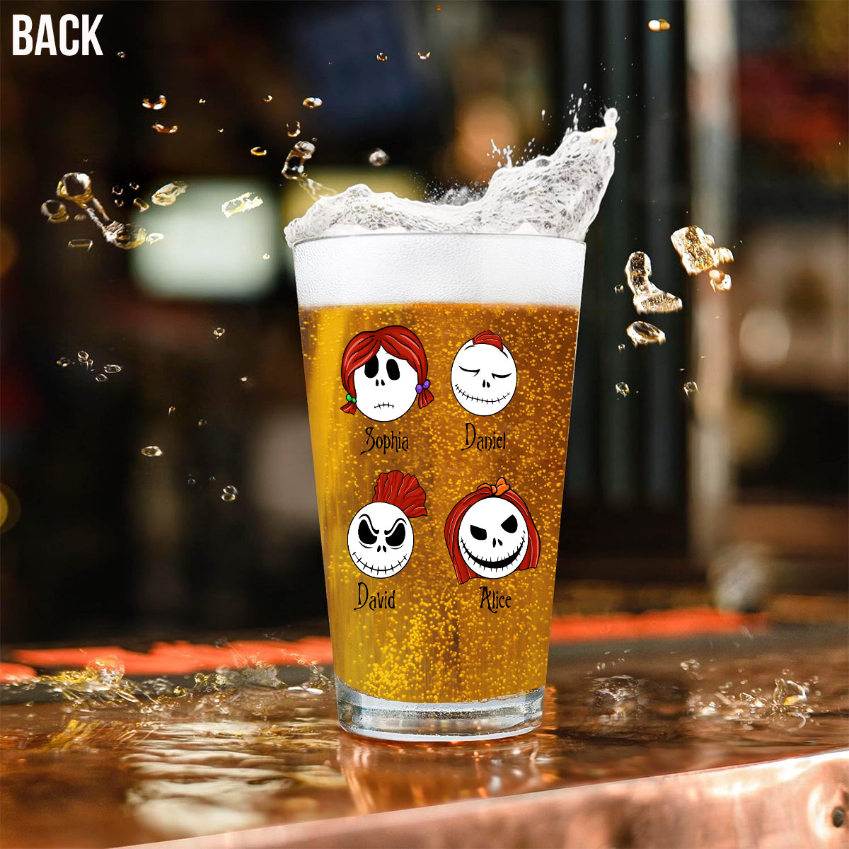 To Dad From The Reasons You Drink - Personalized Nightmare Beer Glass