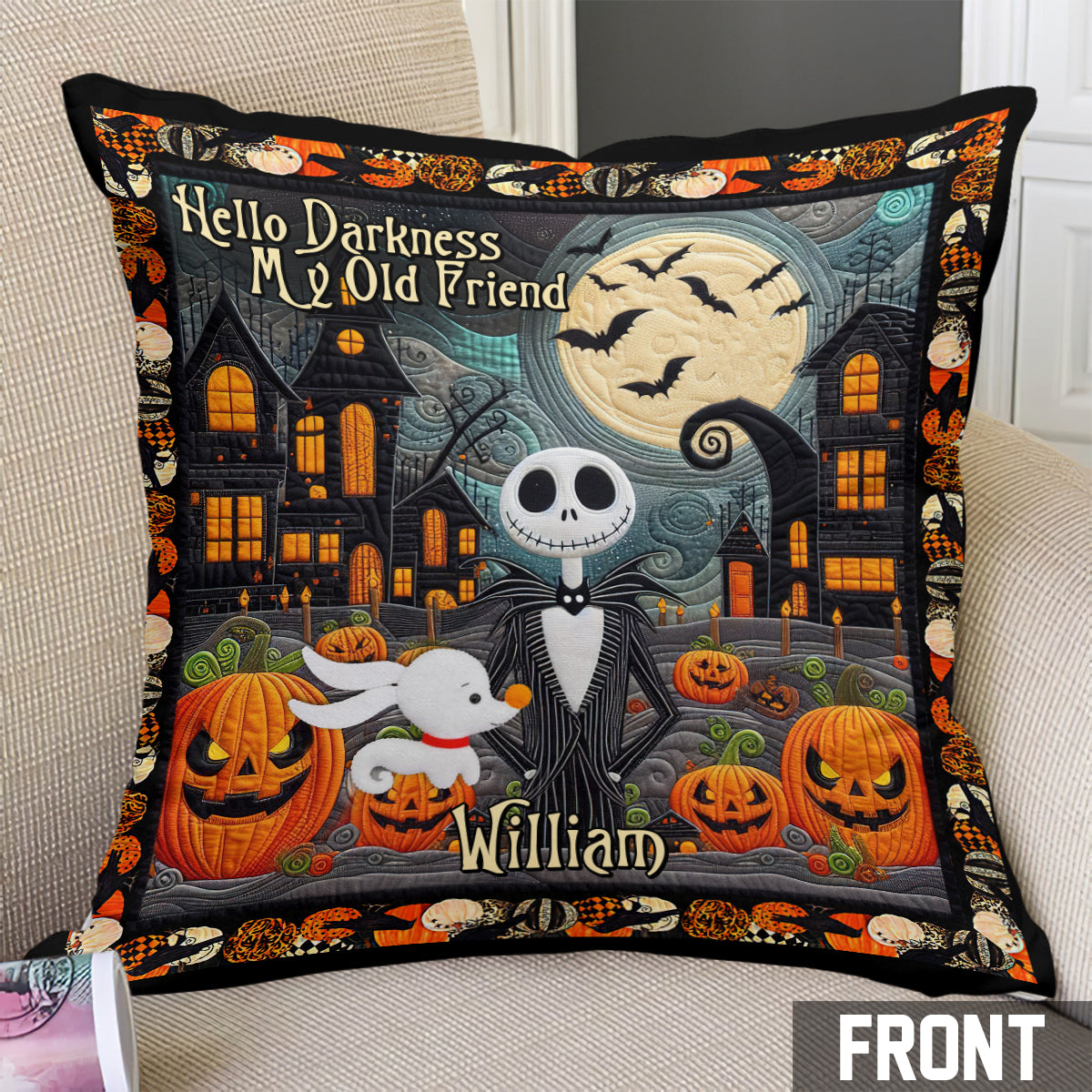 Hello Darkness My Old Friend - Personalized Nightmare Throw Pillow