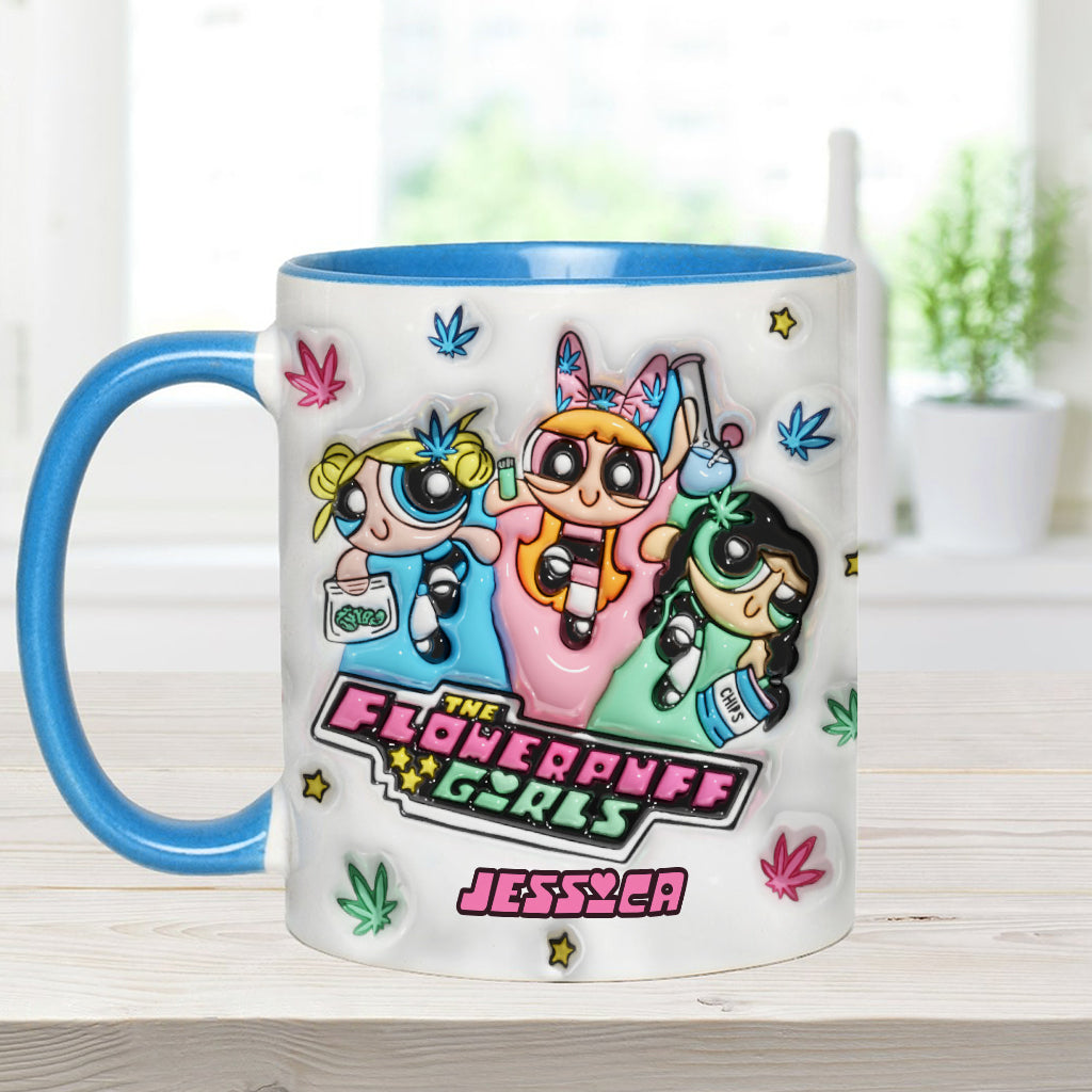The Flower Puff Girl - Personalized Weed Accent Mug