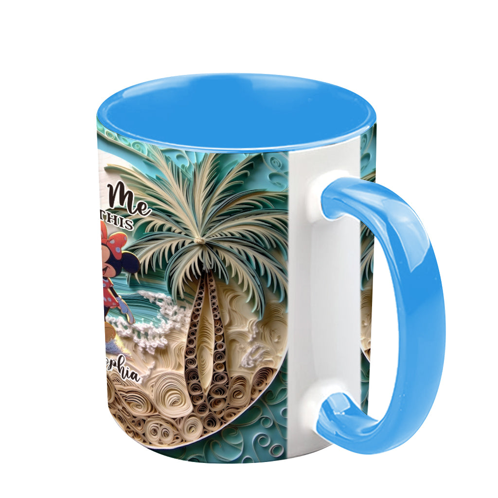 Beach Scene Happy Couple - Personalized Mouse Accent Mug