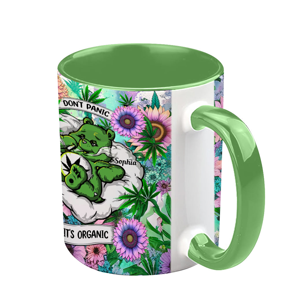 Don't Panic It's Organic - Personalized Weed Accent Mug