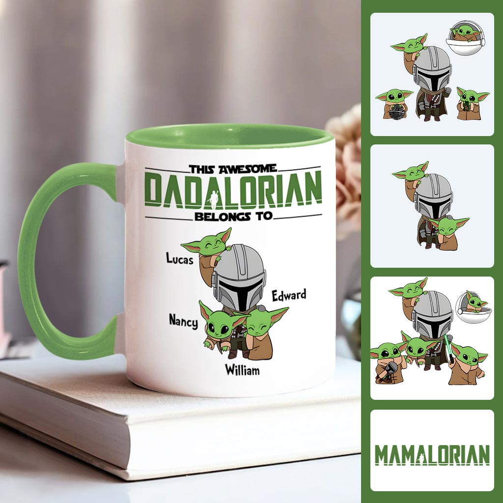 Dadalorian Mamalorian Custom Title And Kids - Personalized The Force Accent Mug