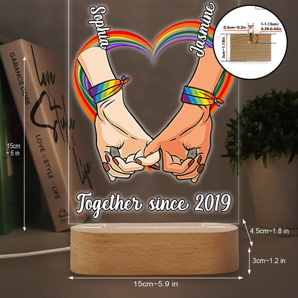 Love Is Love - Personalized LGBT Support Shaped Plaque Light Base
