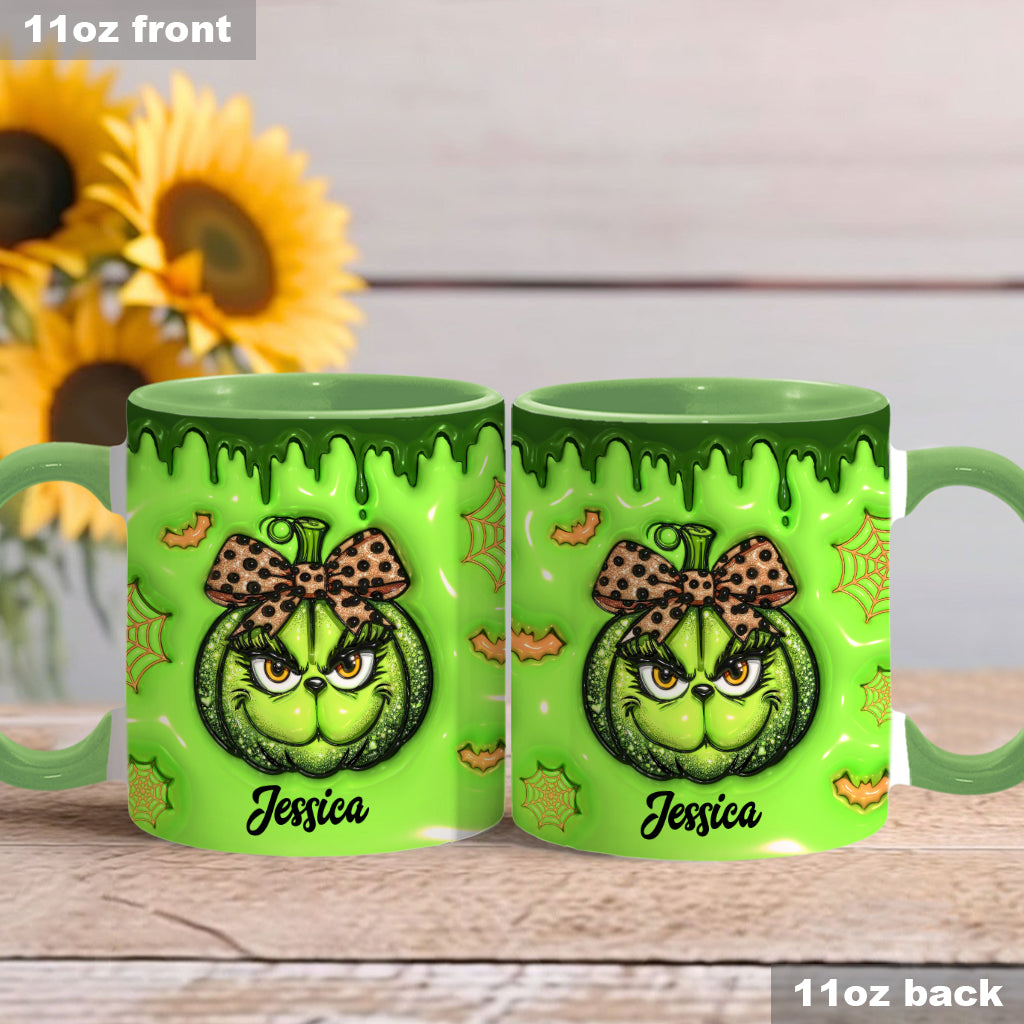 Green Pumpkin - Personalized Stole Christmas Accent Mug