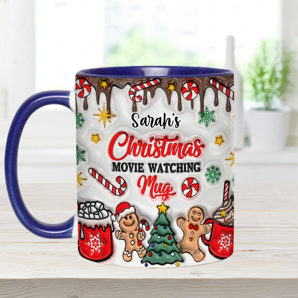 Christmas Movie Watching Mug - Personalized Accent Mug