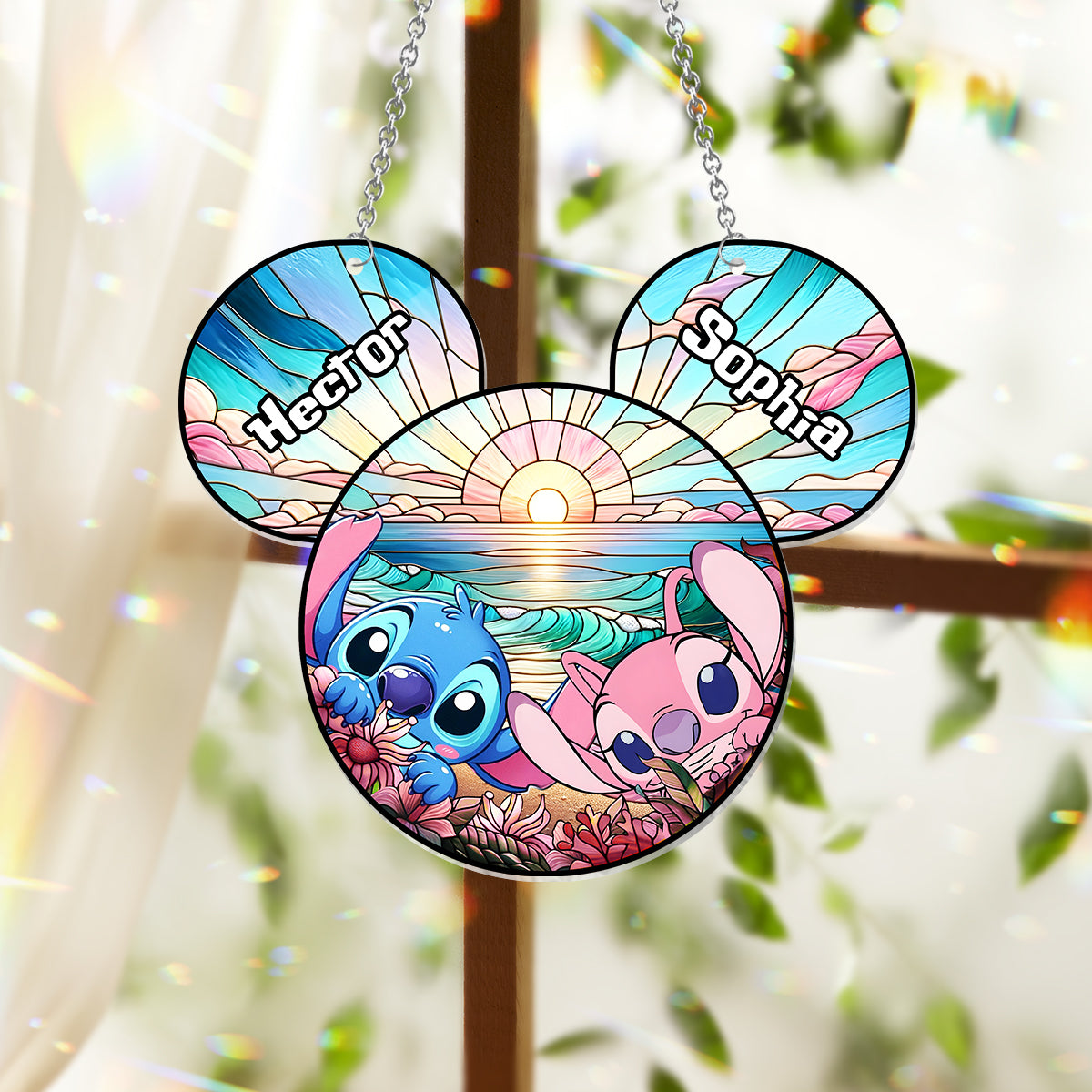 Beautiful Ohana - Personalized Ohana Window Hanging Suncatcher Ornament