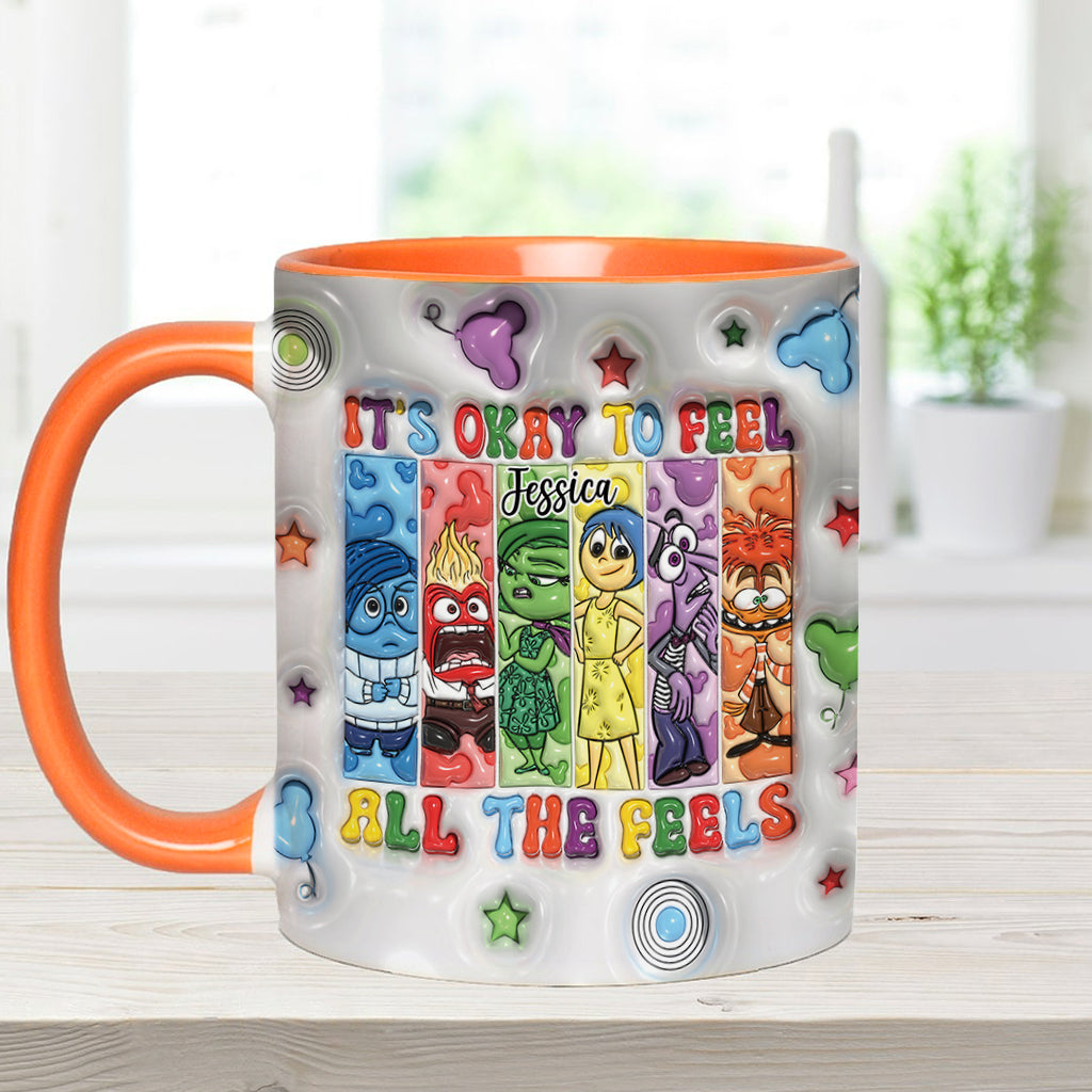 It's Okay To Feel All The Feels - Personalized Accent Mug