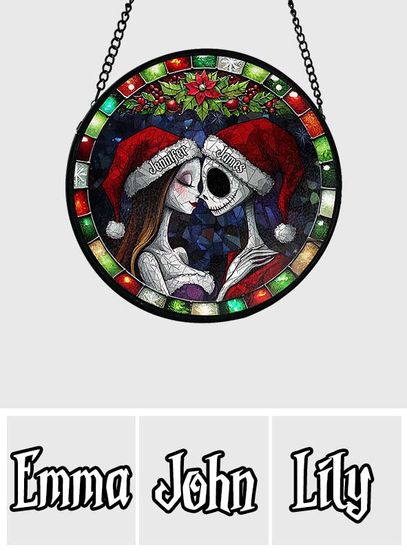 All I Want For Christmas - Personalized Nightmare Stained Glass Suncatcher