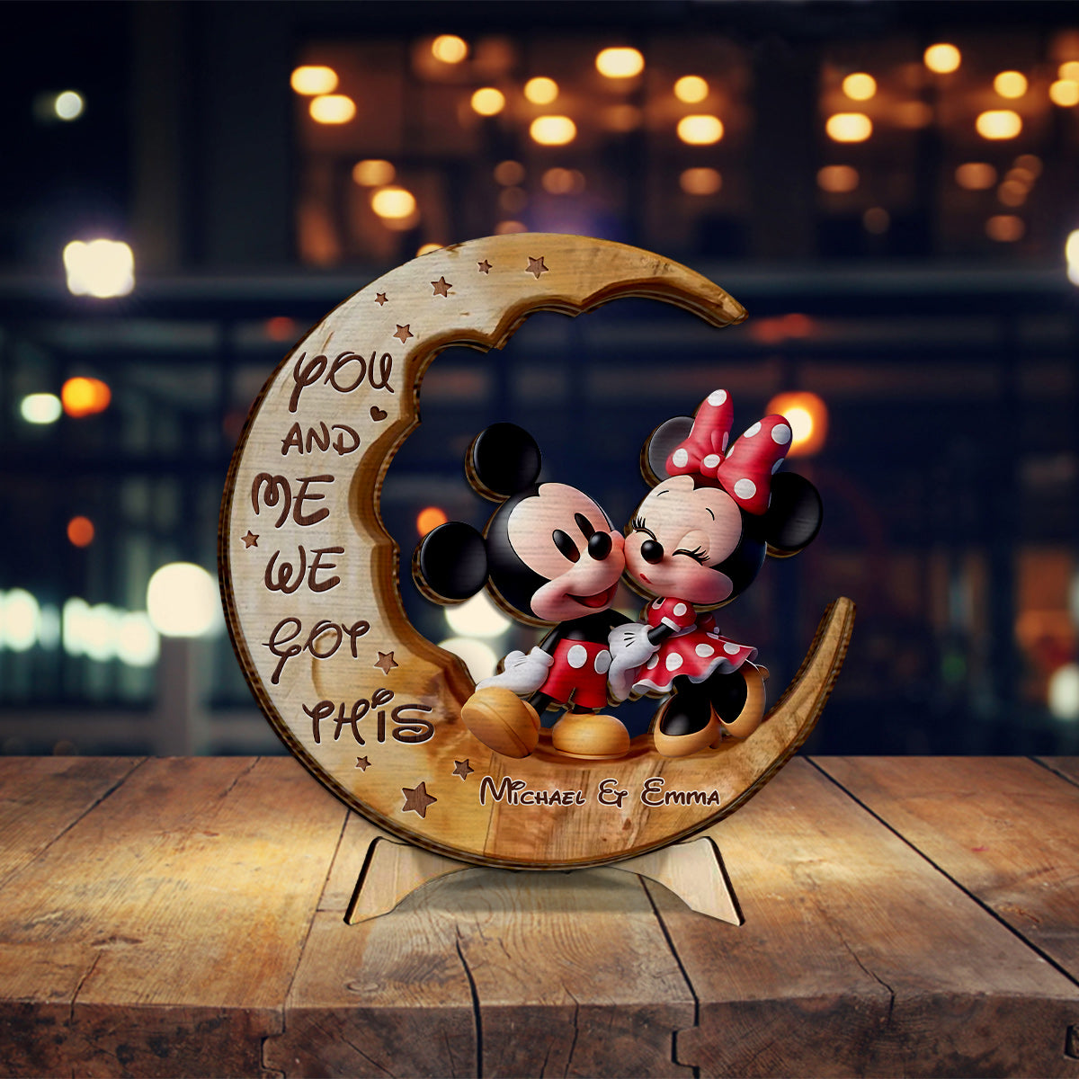 You & Me We Got This - Personalized Mouse 2 Layered Wood Sign / Wood Plaque