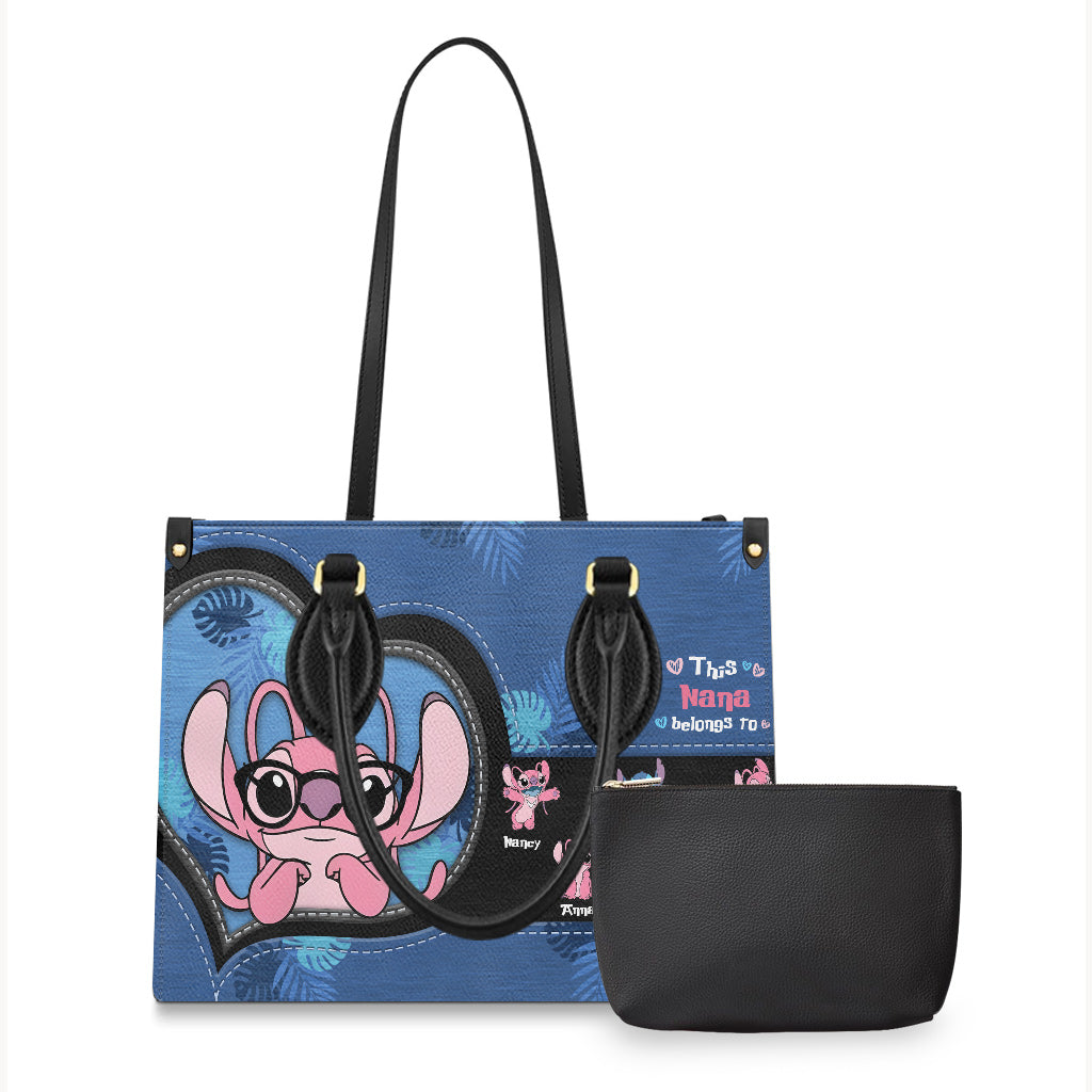 This Grandma Belongs To Custom Any Title - Personalized Ohana Leather Handbag