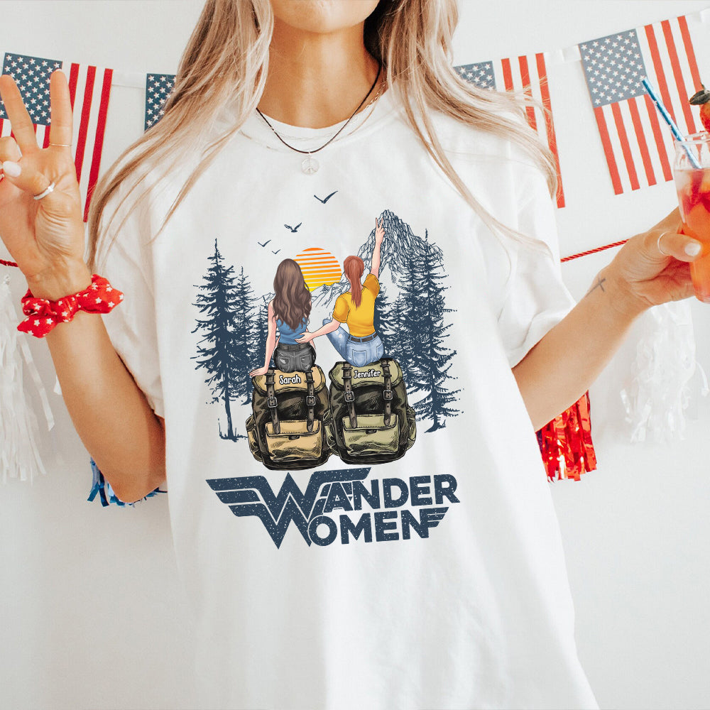 Wander Woman - Personalized Hiking T-shirt And Hoodie