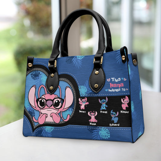 This Grandma Belongs To Custom Any Title - Personalized Ohana Leather Handbag
