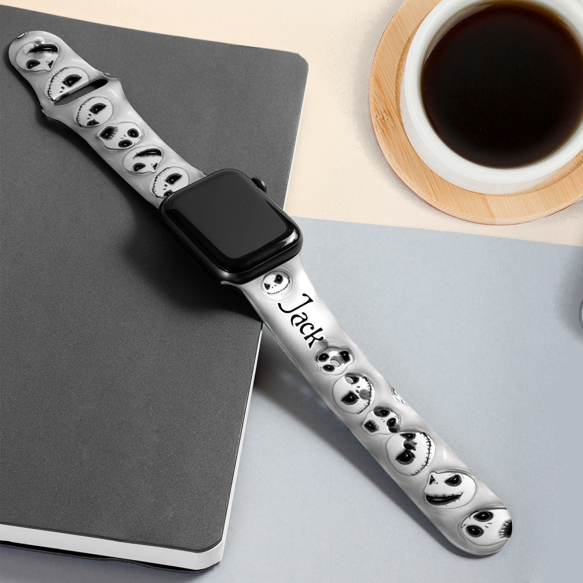 Jack Nightmare Before Coffee Time - Personalized Nightmare Apple Watch Band