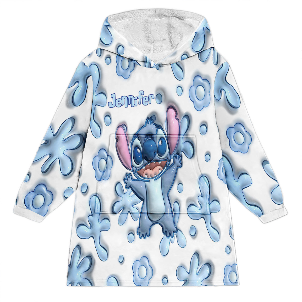Blue Ohana - Personalized Ohana Blanket Hoodie