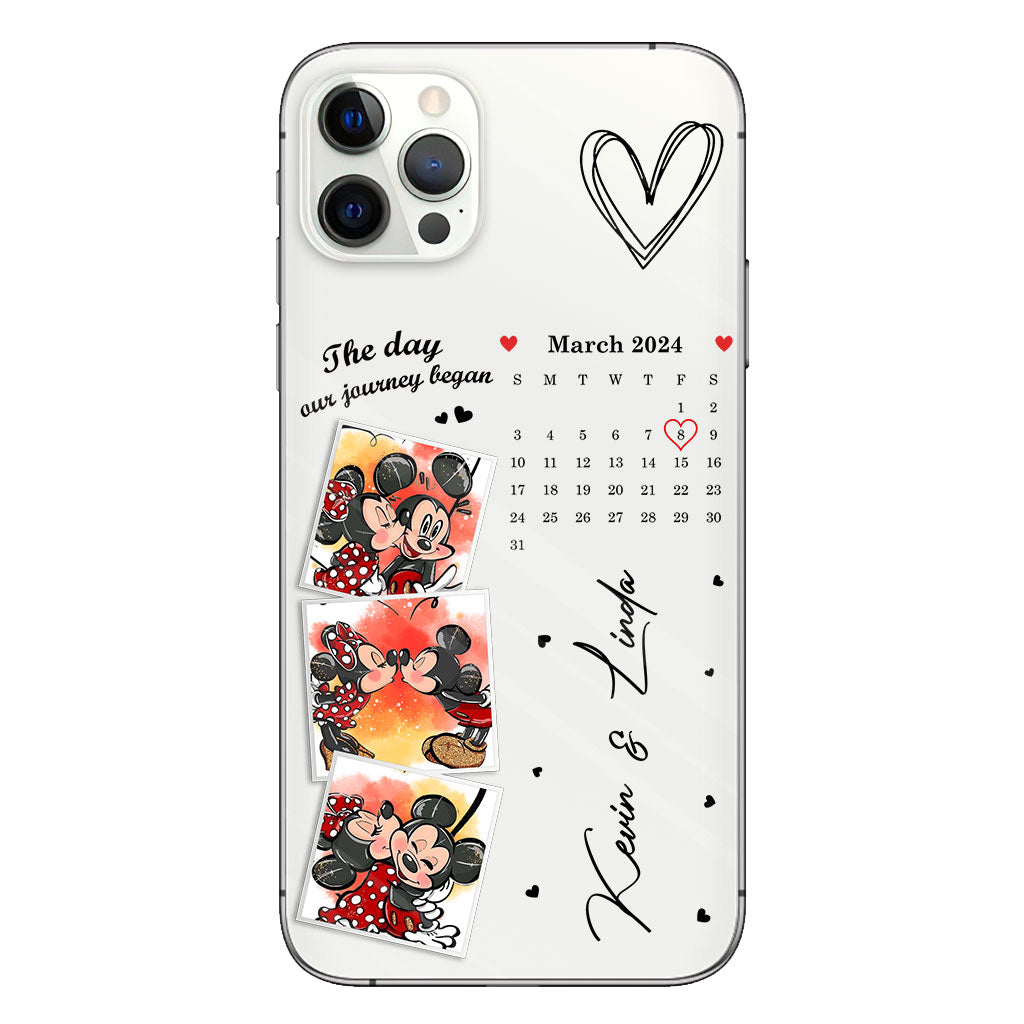 The Day Our Journey Began Mouse Ears Calendar Custom - Personalized Mouse Clear Phone Case