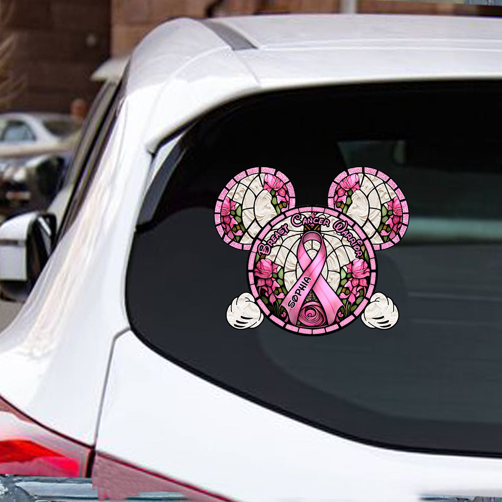 Breast Cancer Warrior - Personalized Mouse Decal Die Cut