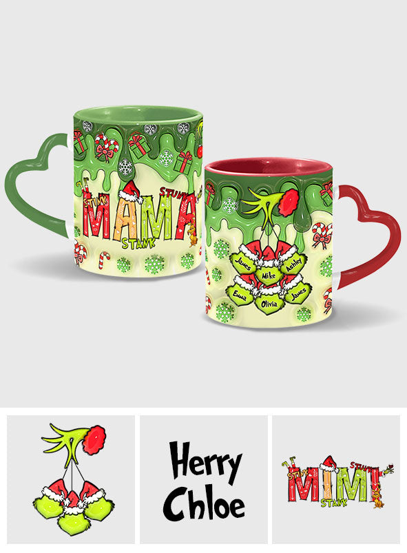 Stink Stank Stunk Mama Any Title - Personalized Mother Heart Handle Mug