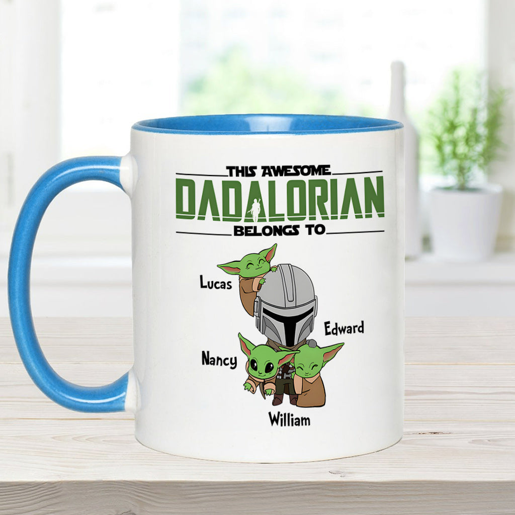 Dadalorian Mamalorian Custom Title And Kids - Personalized The Force Accent Mug