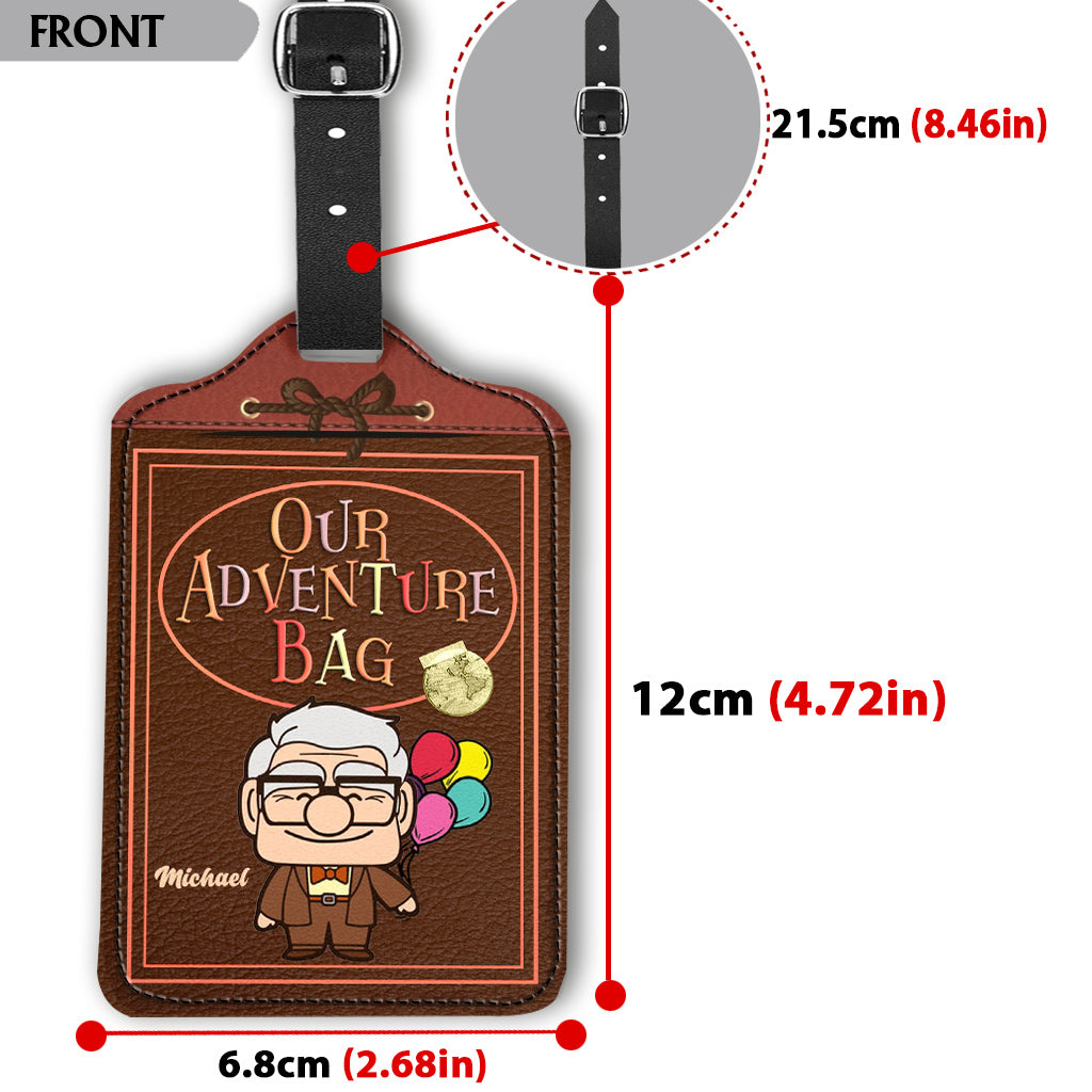Our Adventure Bag - Personalized Mouse Leather Luggage Tag