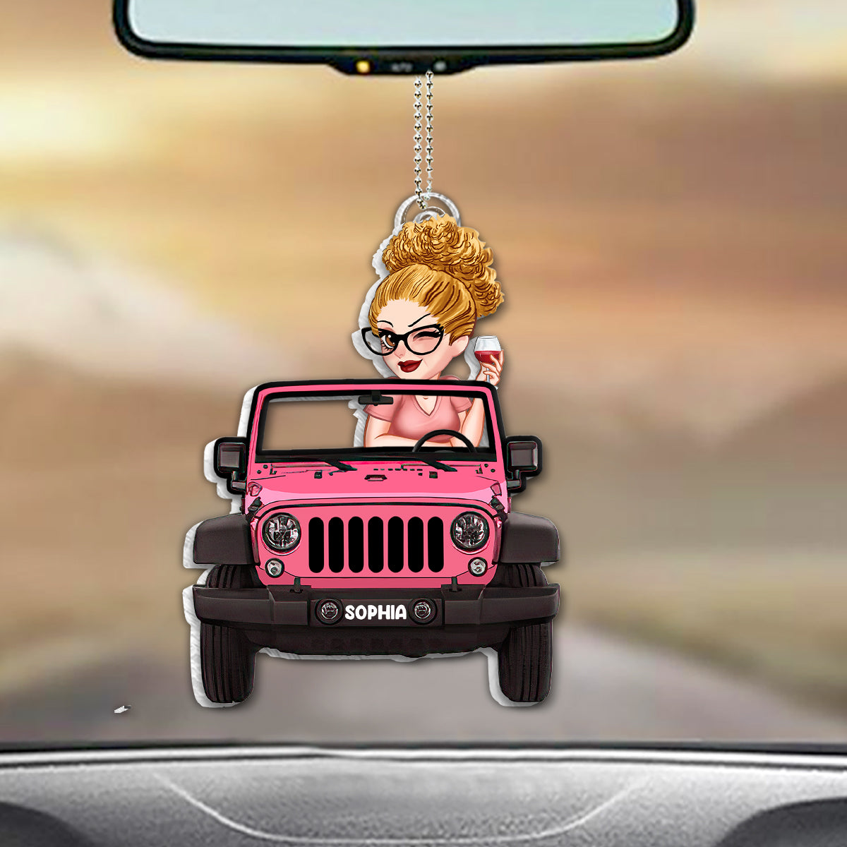 A Girl And Her Car - Personalized Car Custom Shaped Car Ornament