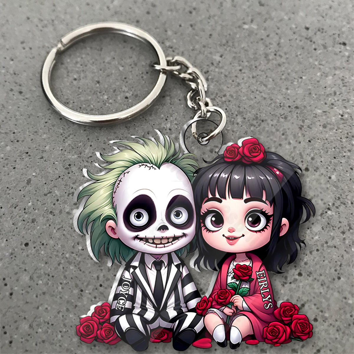 Horror Couple - Personalized Custom Shaped Keychain