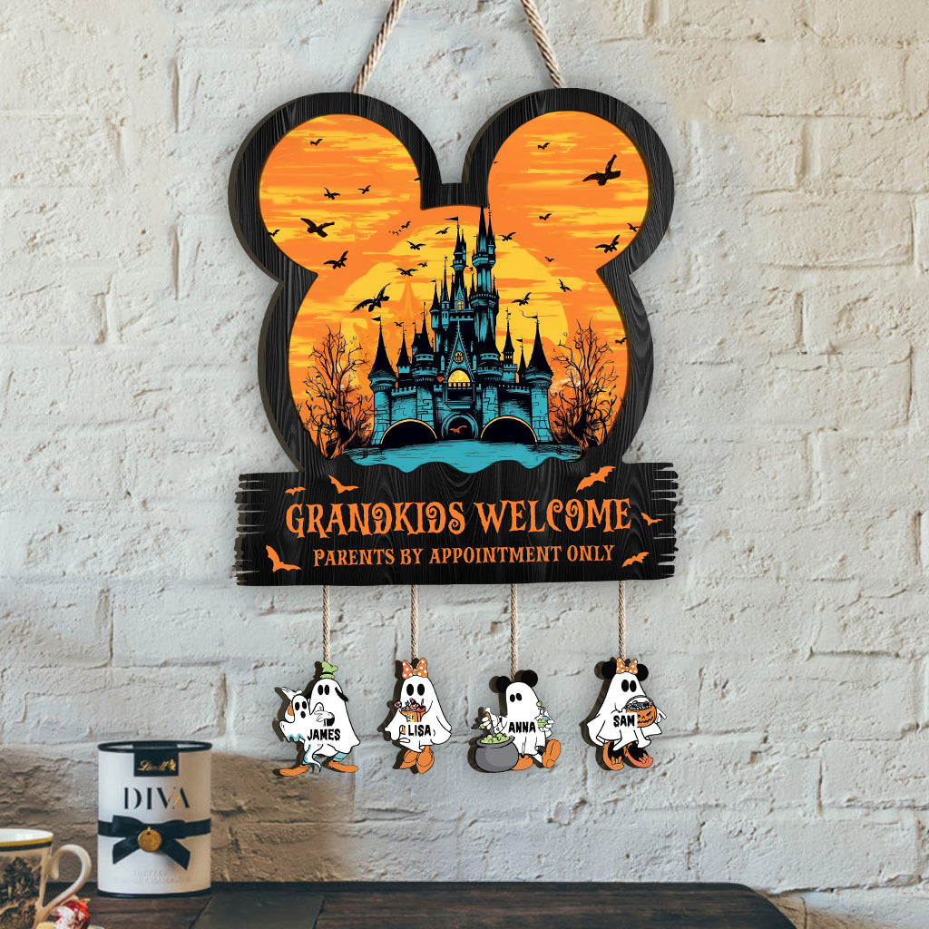 Grandkids Welcome Parents Appointment - Personalized Mouse Pallet Wood Sign