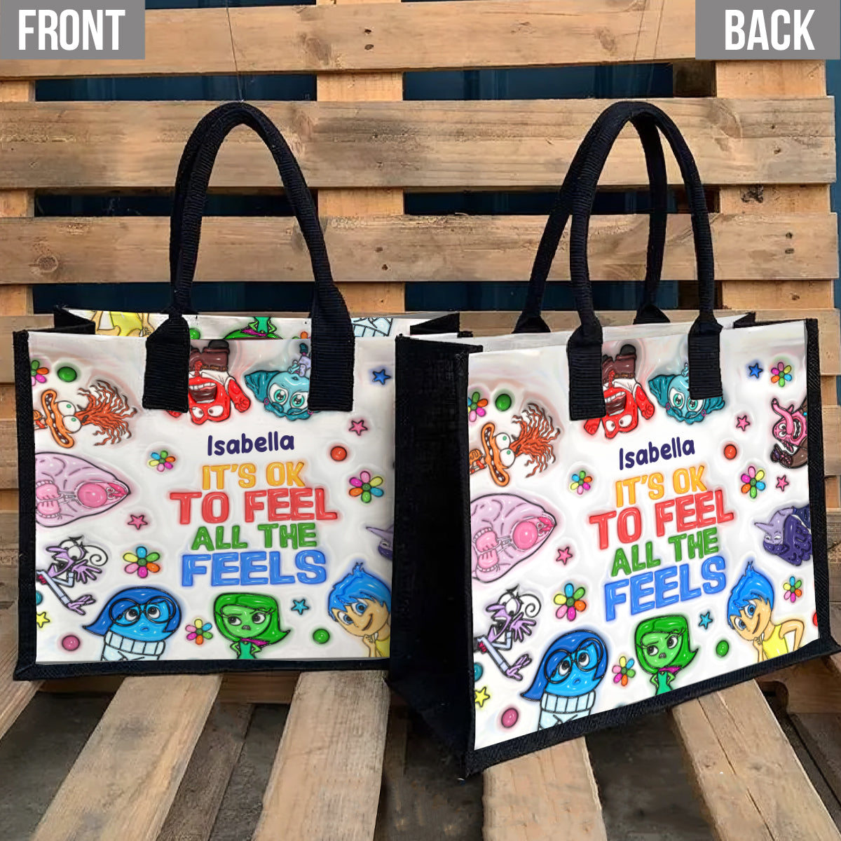 It's Ok To Feel All The Feels - Personalized Canvas Tote Bag