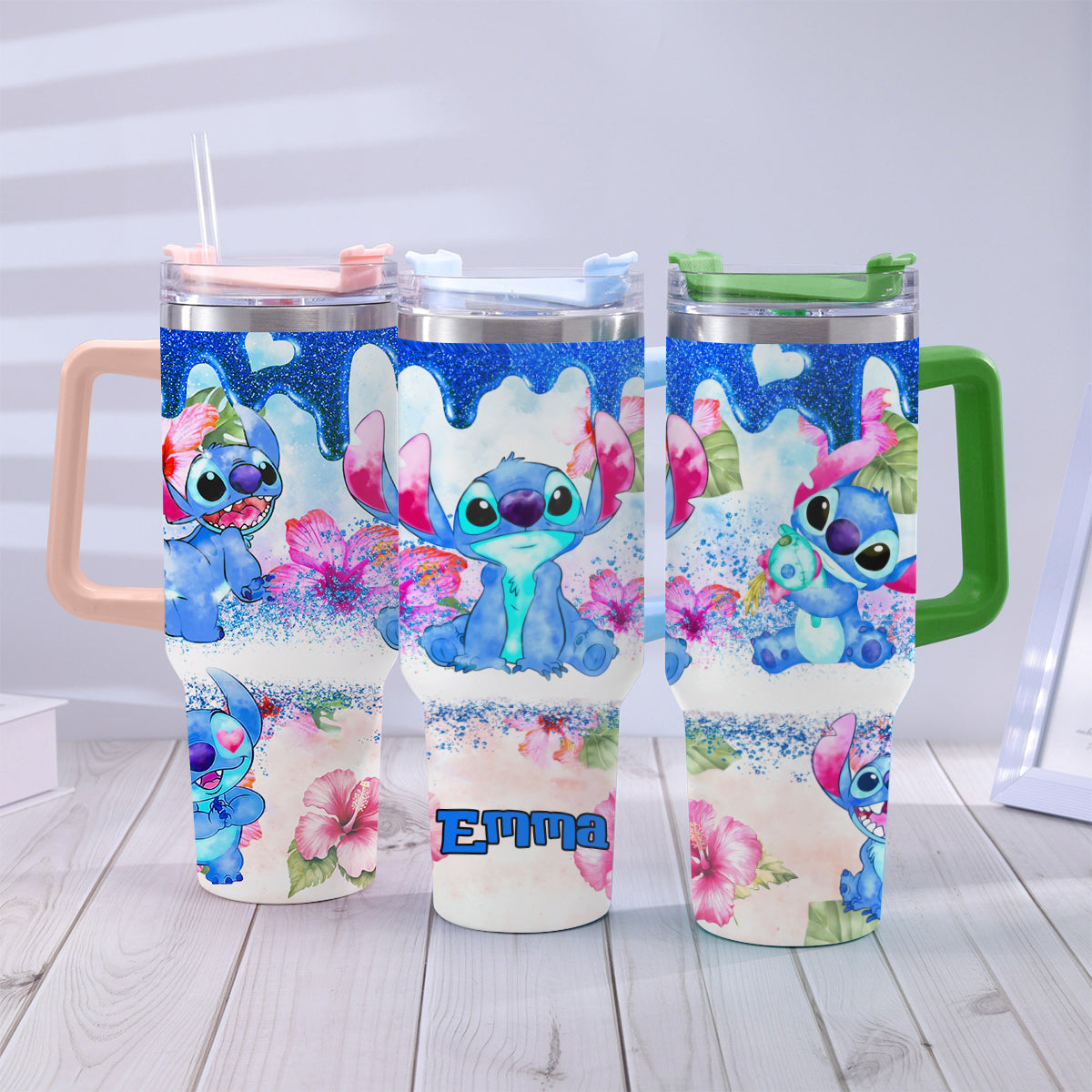 Ohana Tropical Vibe - Personalized Ohana Tumbler With Handle