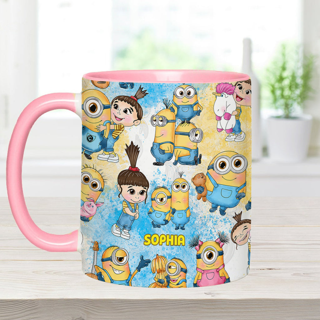 Happy Time Yellow Monster - Personalized Accent Mug