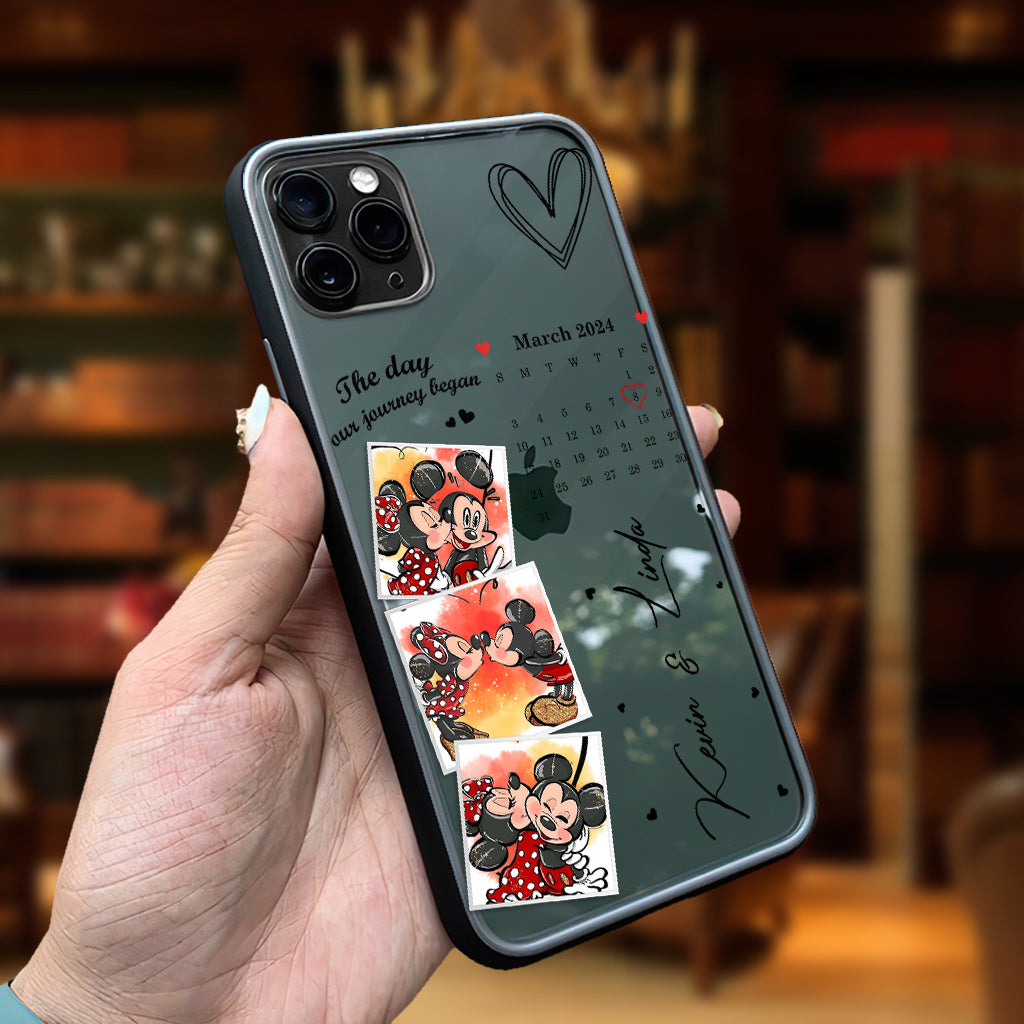 The Day Our Journey Began Mouse Ears Calendar Custom - Personalized Mouse Clear Phone Case