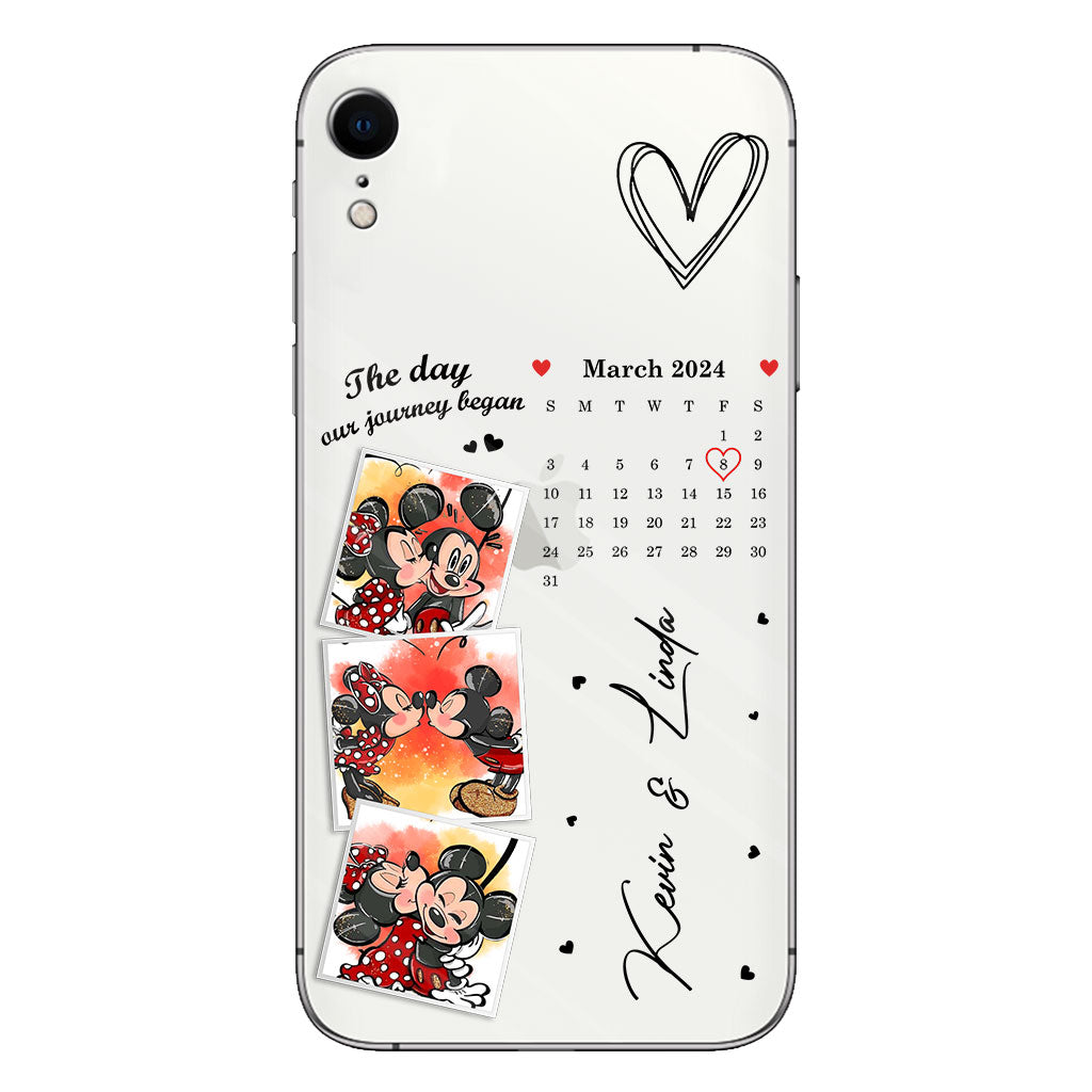 The Day Our Journey Began Mouse Ears Calendar Custom - Personalized Mouse Clear Phone Case