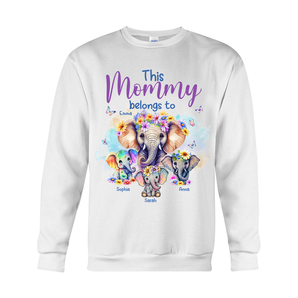 Elephants This Mommy Belongs To - Personalized Mother T-shirt And Hoodie