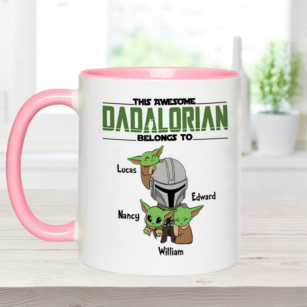 Dadalorian Mamalorian Custom Title And Kids - Personalized The Force Accent Mug