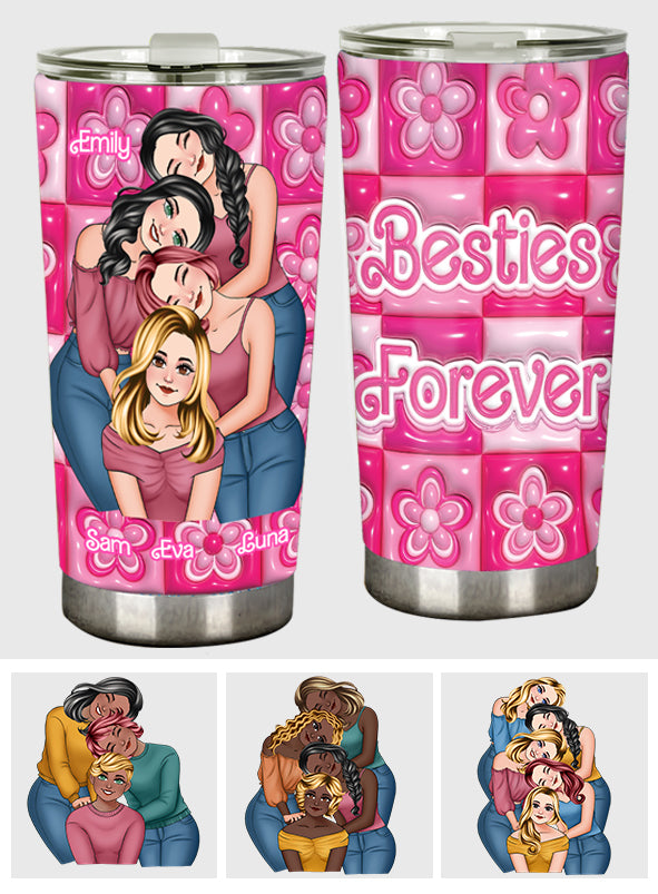Besties Forever Pink Doll Themed - Personalized Bestie Tumbler