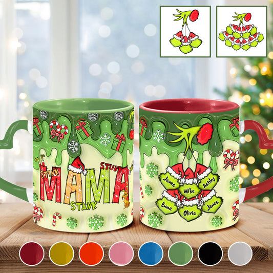 Stink Stank Stunk Mama Any Title - Personalized Mother Heart Handle Mug