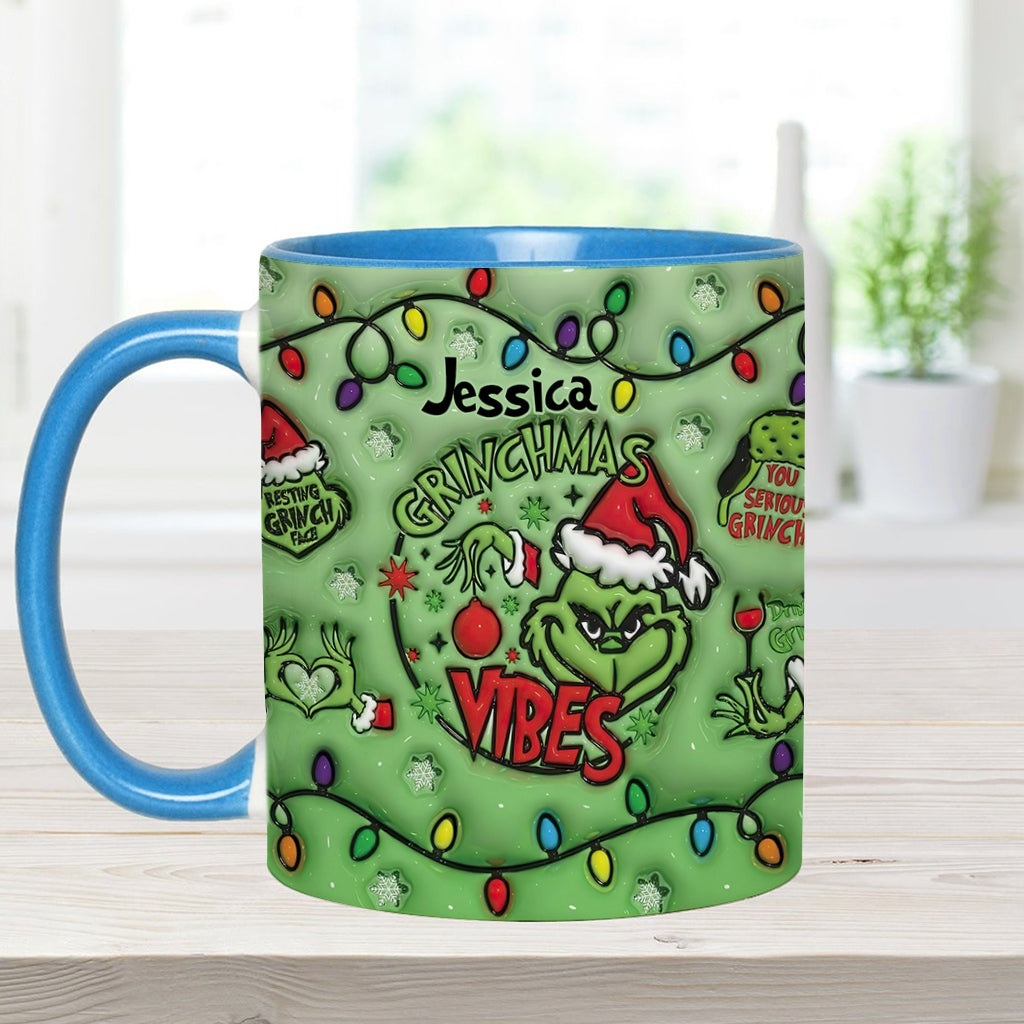 Grinchmas Vibes - Personalized Stole Christmas Accent Mug