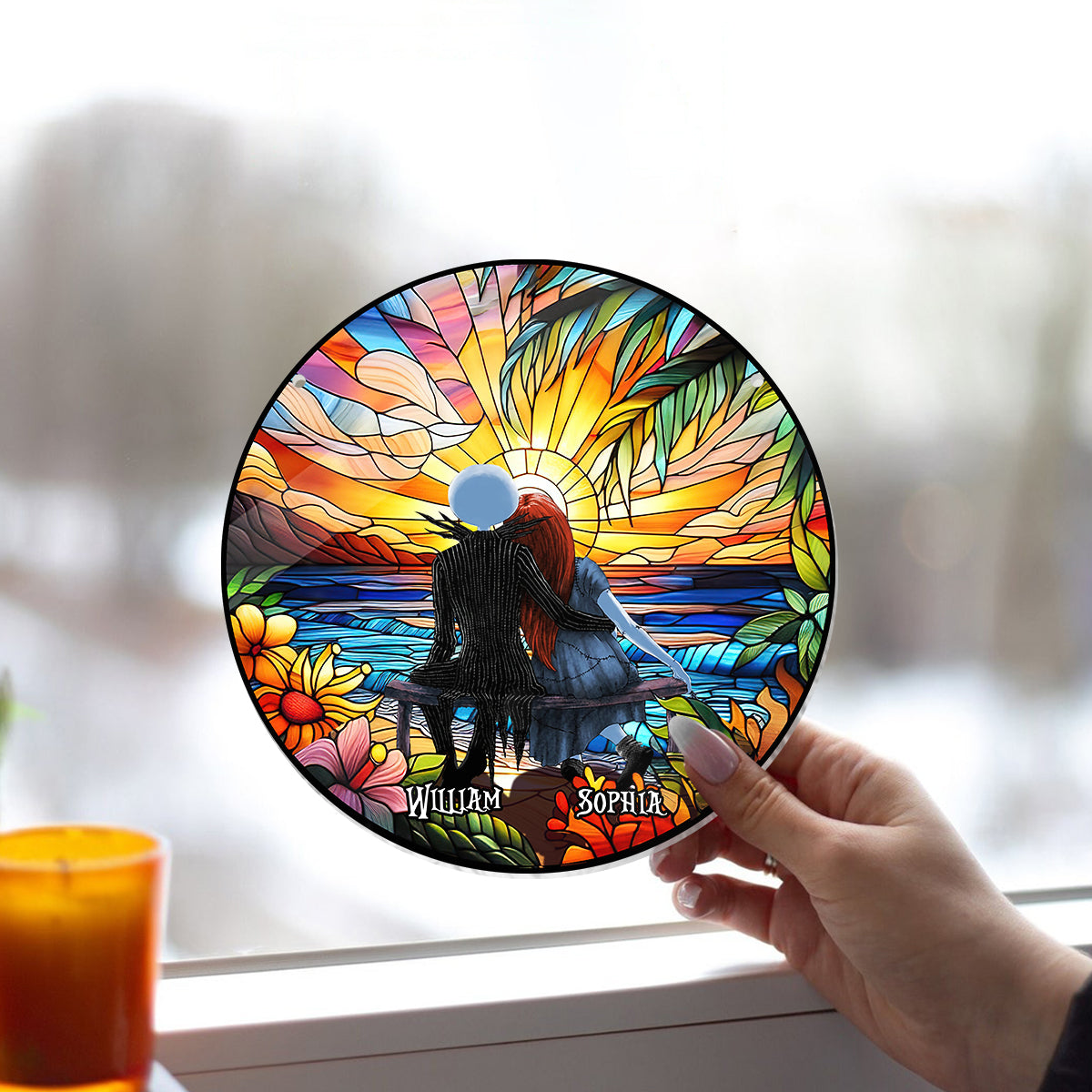 Romantic Sunset - Personalized Nightmare Window Hanging Suncatcher Ornament