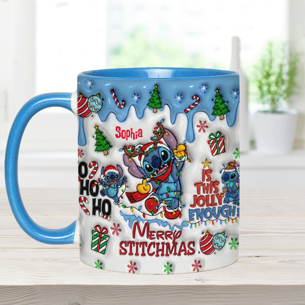 Merry Stichmas - Personalized Ohana Accent Mug