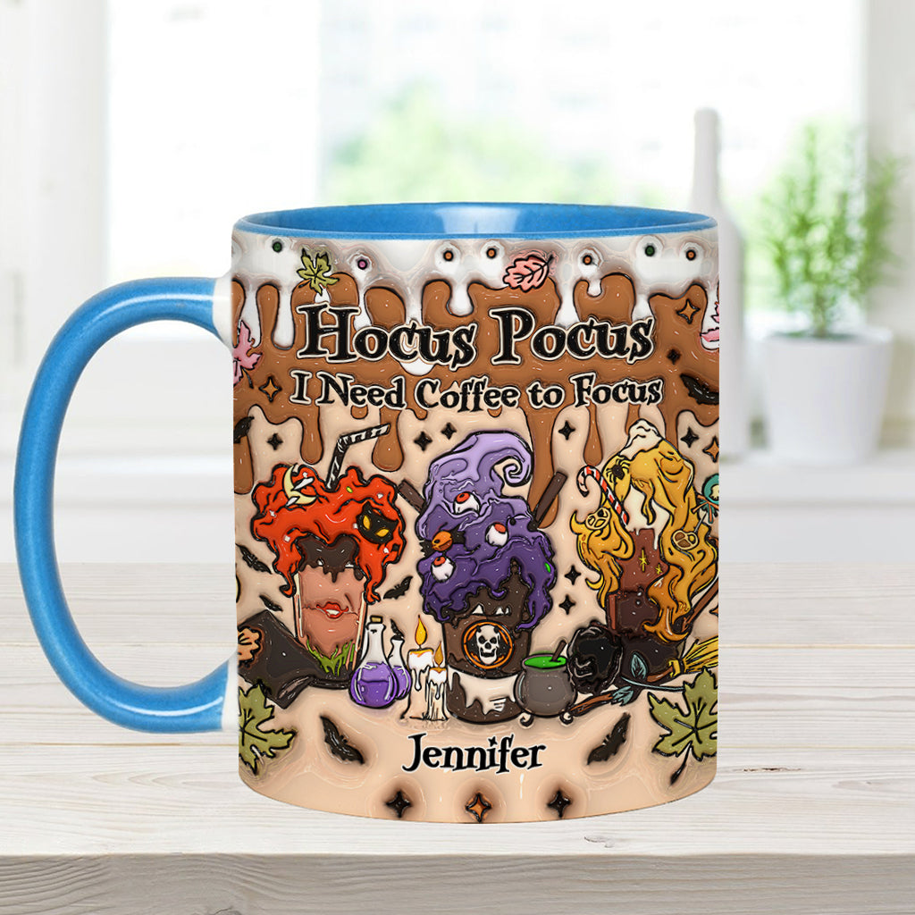 Autumn Leaves Pumpkin Spice Latte - Personalized Three Witches Accent Mug