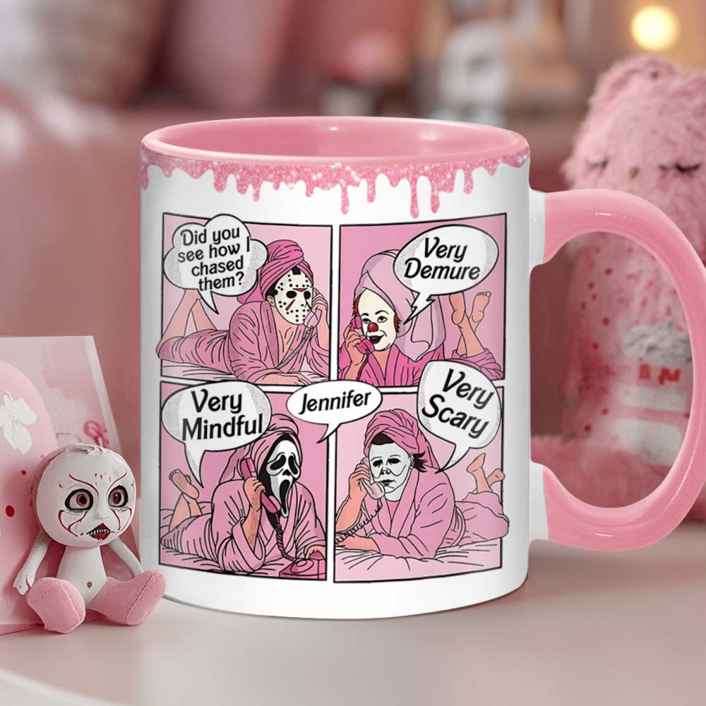 Very Demure, Very Mindful, Very Spooky - Personalized Accent Mug